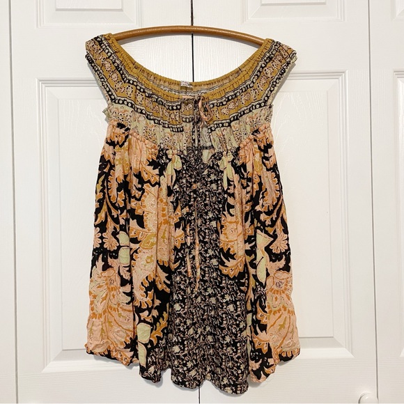 Free People Off-Shoulder Floral Mini Dress - Yellow, Pink, Black - Picture 3 of 10